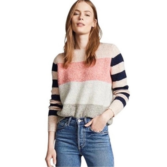 Rebecca Taylor La Vie Striped Color-Block Sweater Size Small - Picture 1 of 9